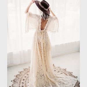 Boho lace wedding dress brand new/ with slip